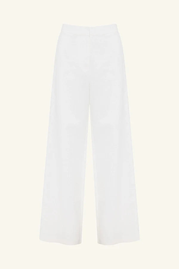 SHONA JOY - Toile Lace Wide Leg Pant in Ivory