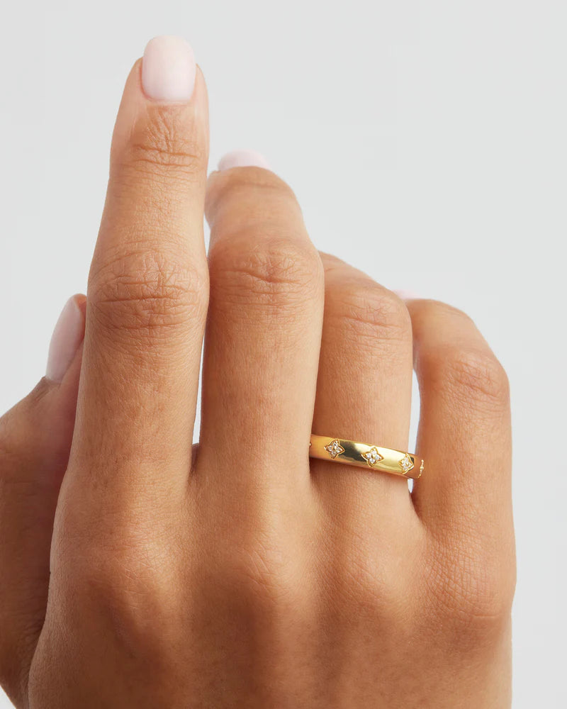 BY CHARLOTTE - Bloom With You Lotus Ring Gold Vermeil