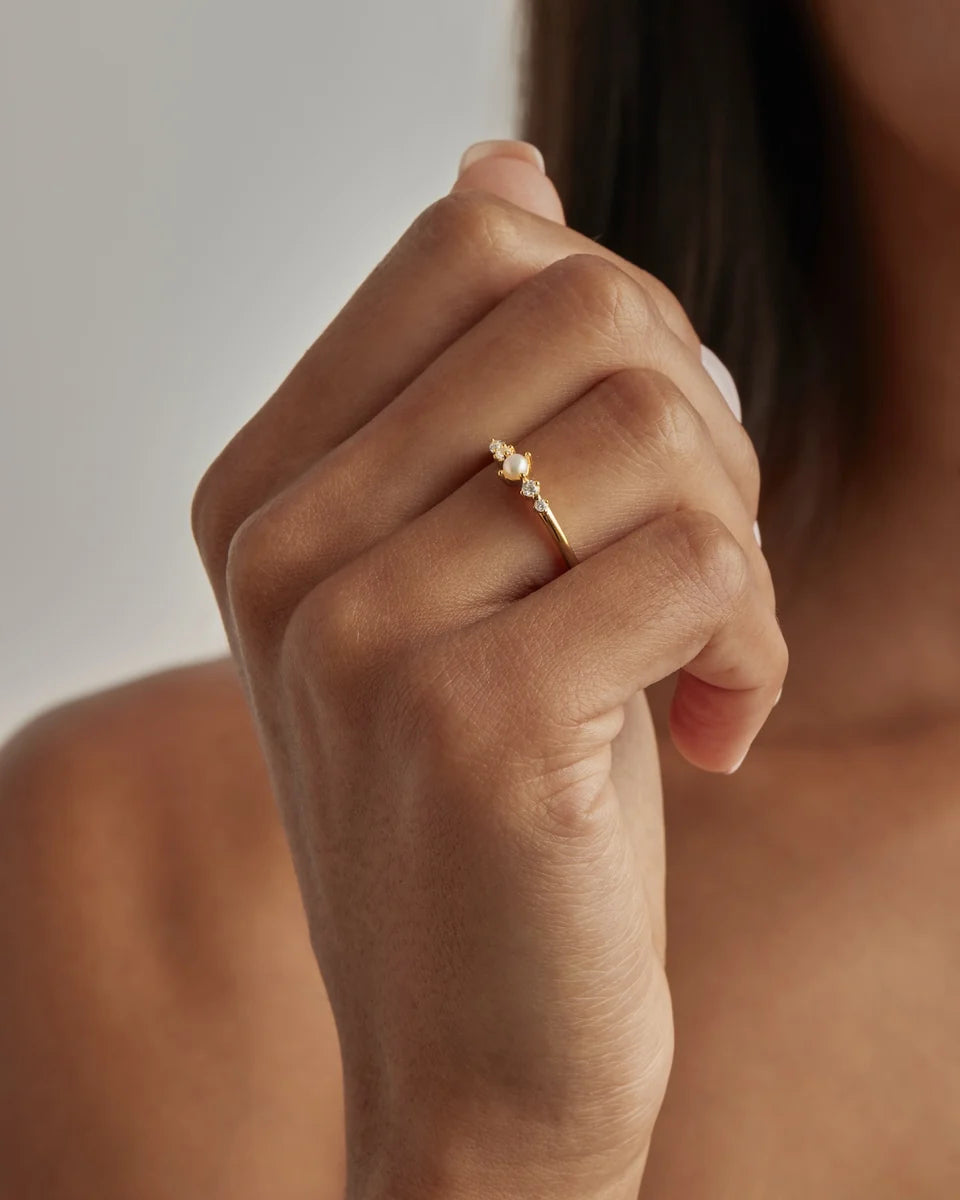 BY CHARLOTTE - Sea Foam Ring in Gold Vermeil
