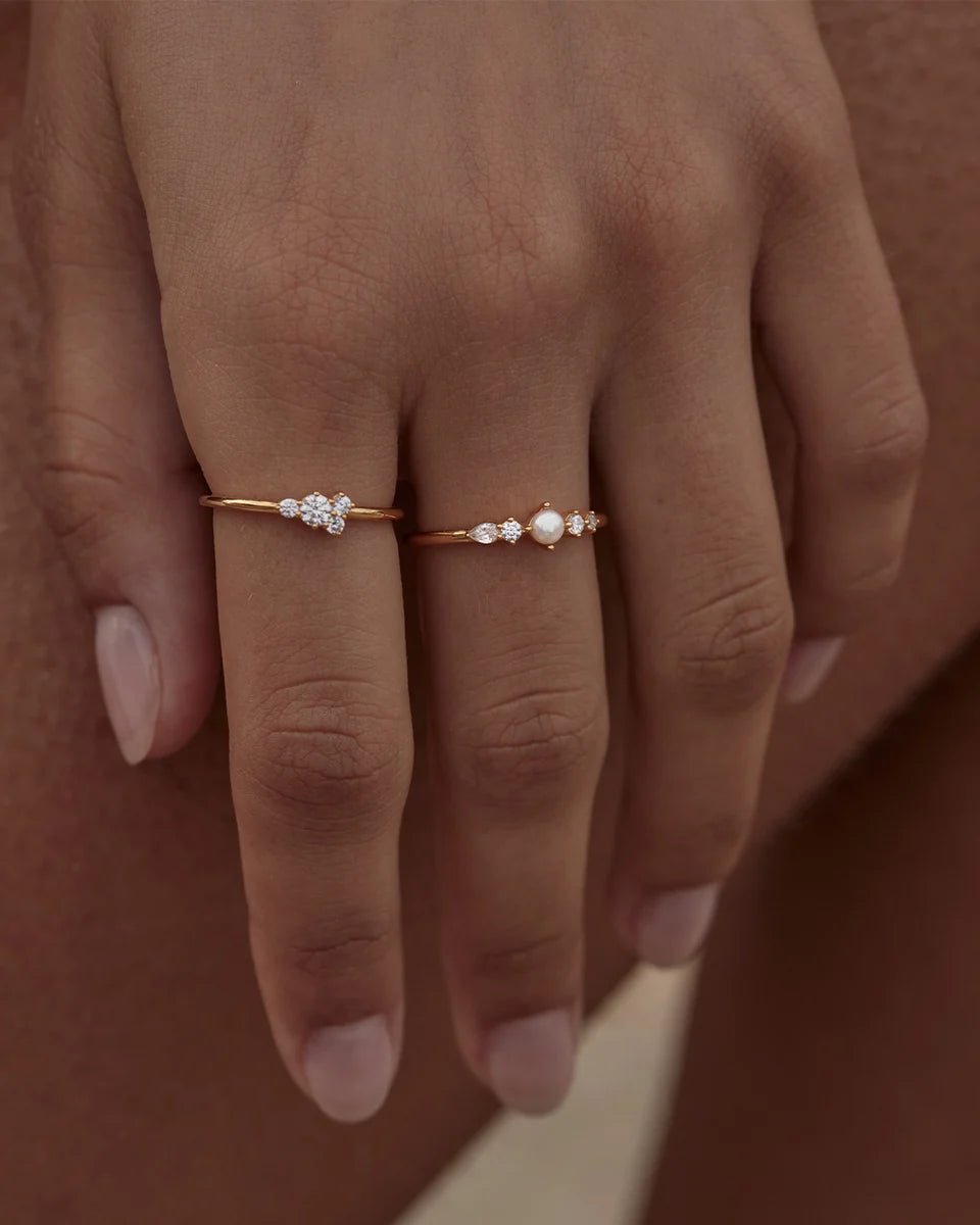 BY CHARLOTTE - Sea Foam Ring in Gold Vermeil