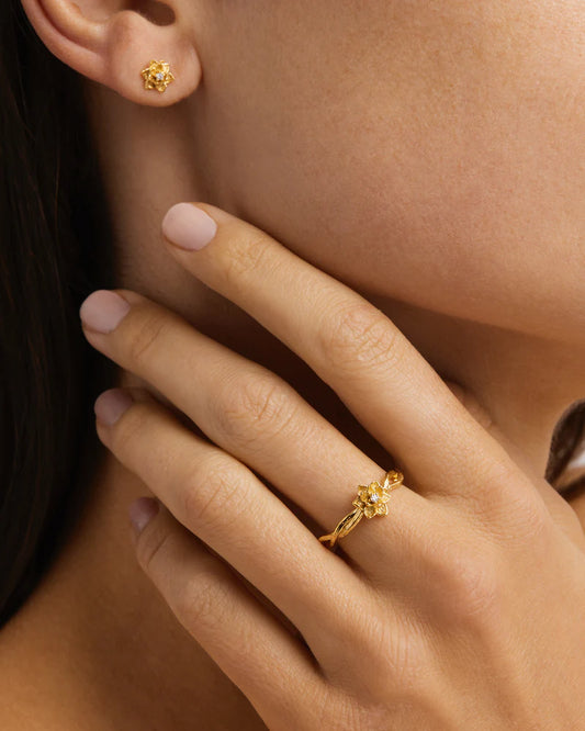 BY CHARLOTTE 18K Vermeil Bloom Within Lotus Ring-gold