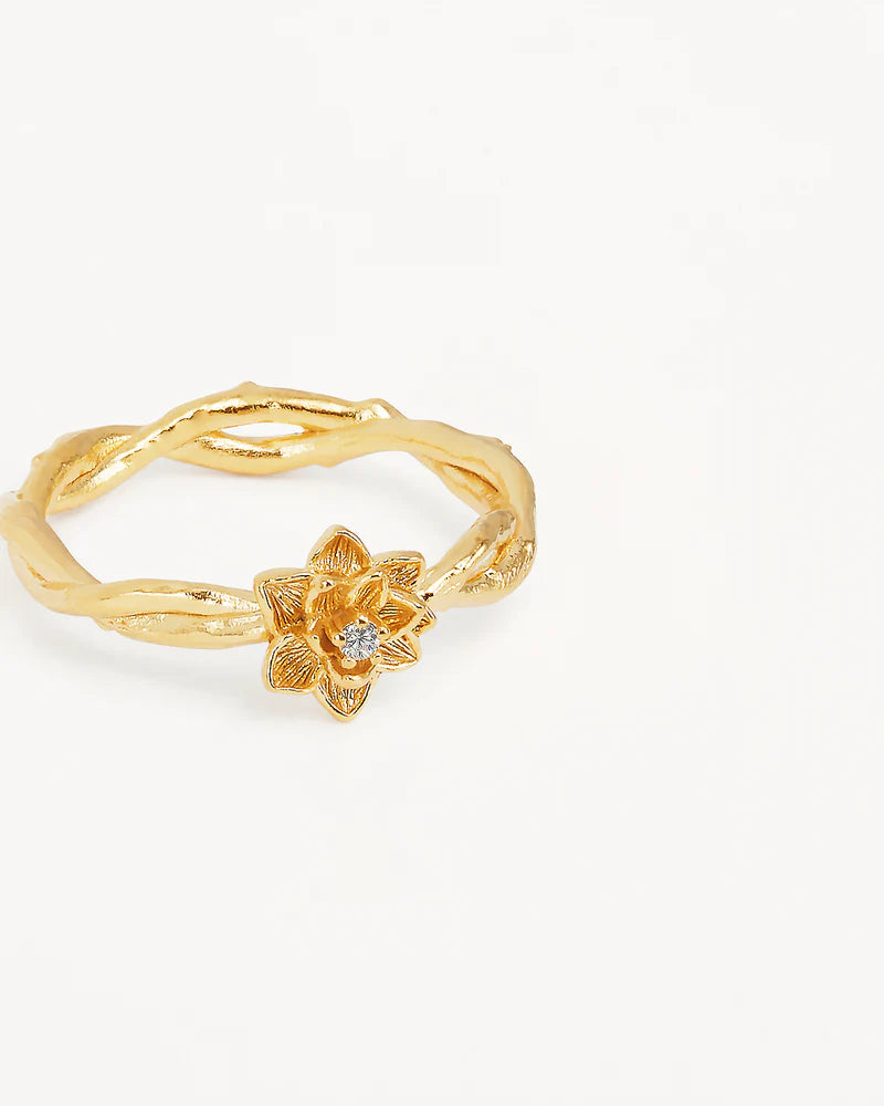 BY CHARLOTTE 18K Vermeil Bloom Within Lotus Ring-gold