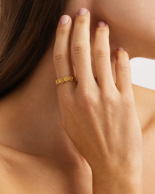 BY CHARLOTTE 18K Gold Vermeil Bloom With Grace Ring-gold