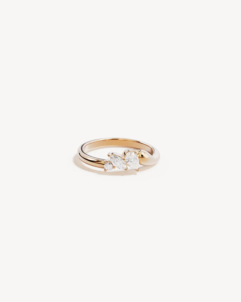 BY CHARLOTTE - Crystal Wings Ring in Gold Vermeil