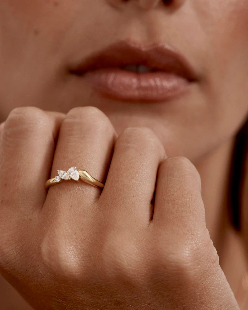 BY CHARLOTTE - Crystal Wings Ring in Gold Vermeil