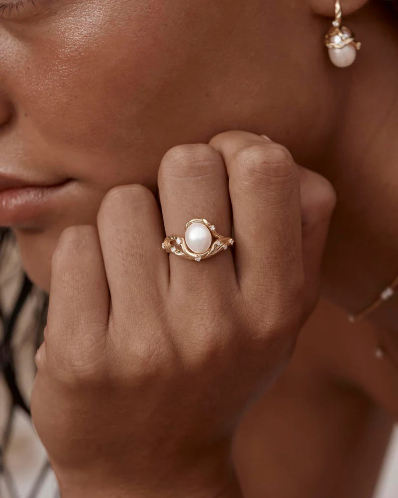 BY CHARLOTTE - Dive Into Serenity Pearl Ring in Gold Vermeil