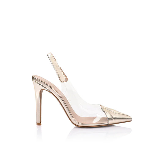 LANA WILKINSON Romy Lingback Heel Pump-gold