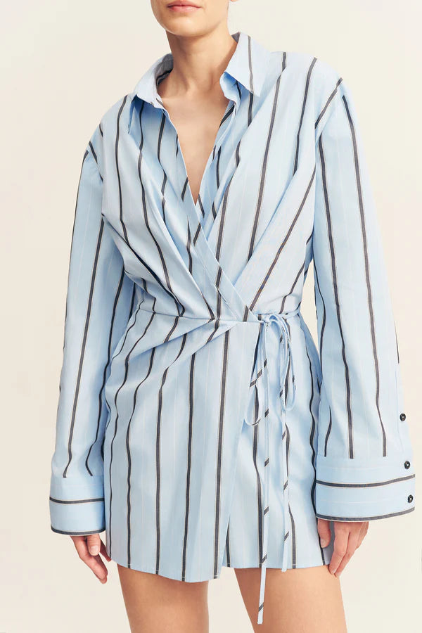 SHONA JOY - Saxon Draped Shirt Mini Dress