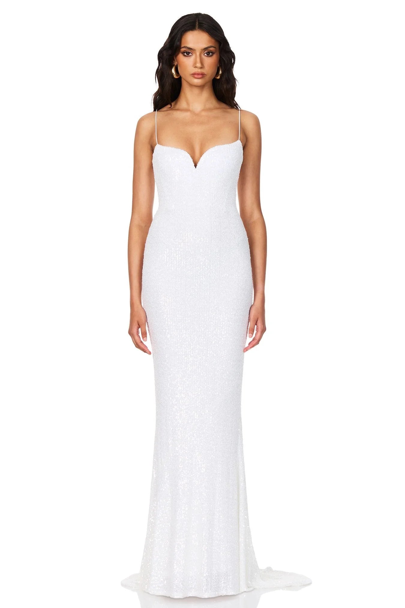 Nookie Serena Sequin Gown in White