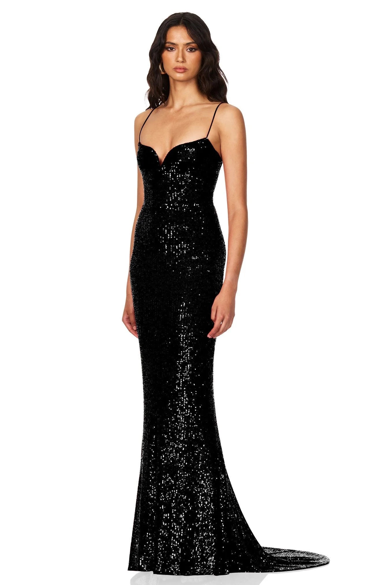 Nookie Serena Sequin Gown in Black