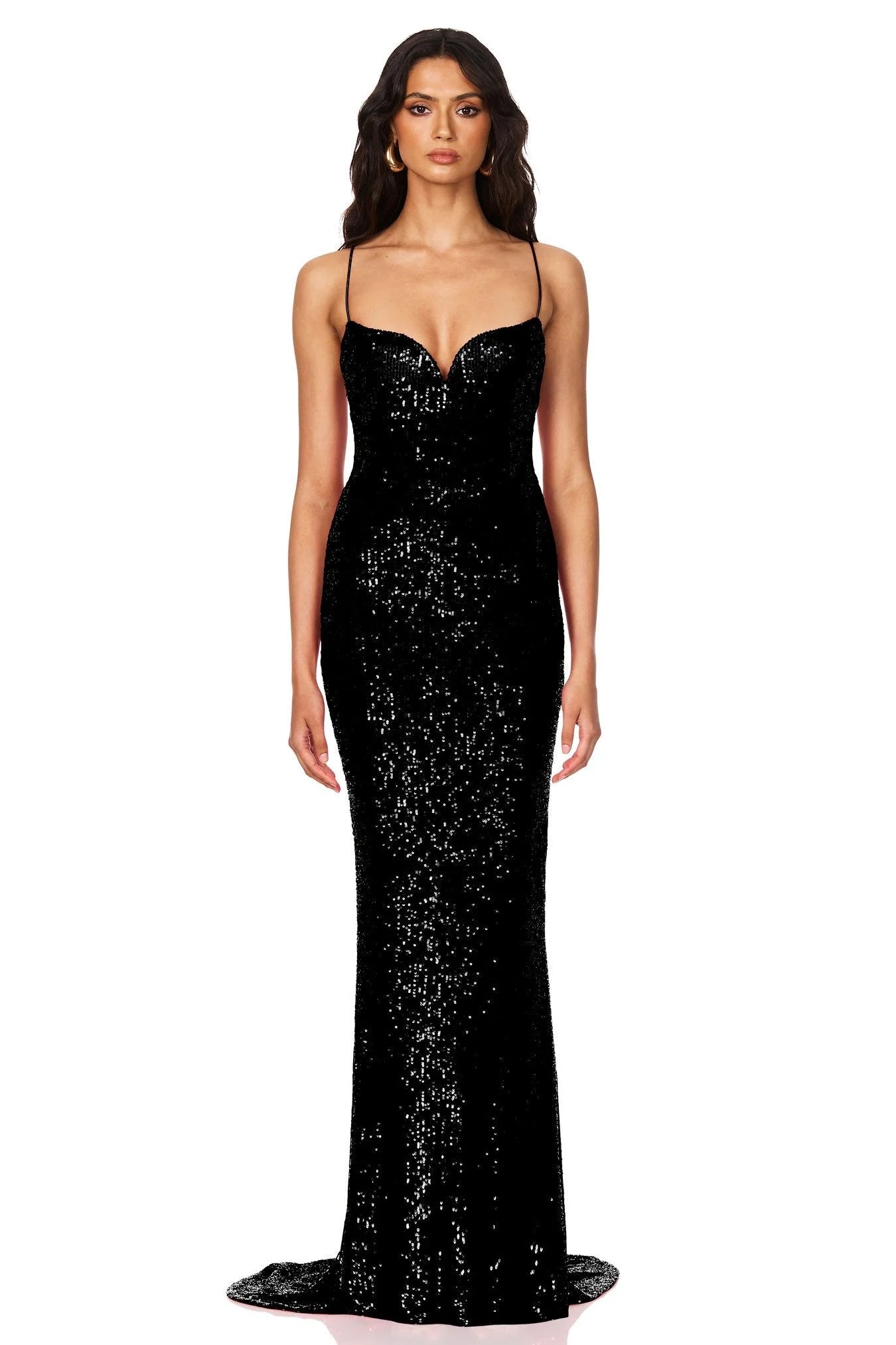 Nookie Serena Sequin Gown in Black