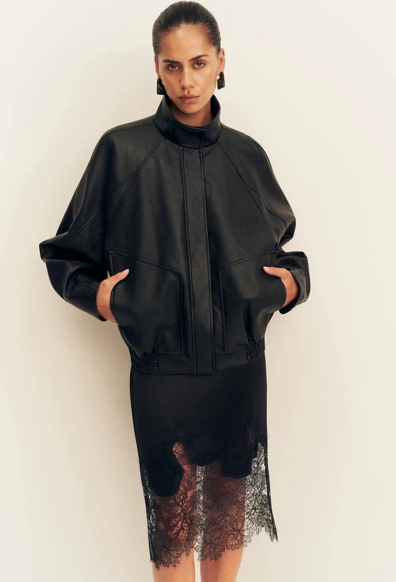 Shona Joy - Kenney Bomber Jacket IN BLACK