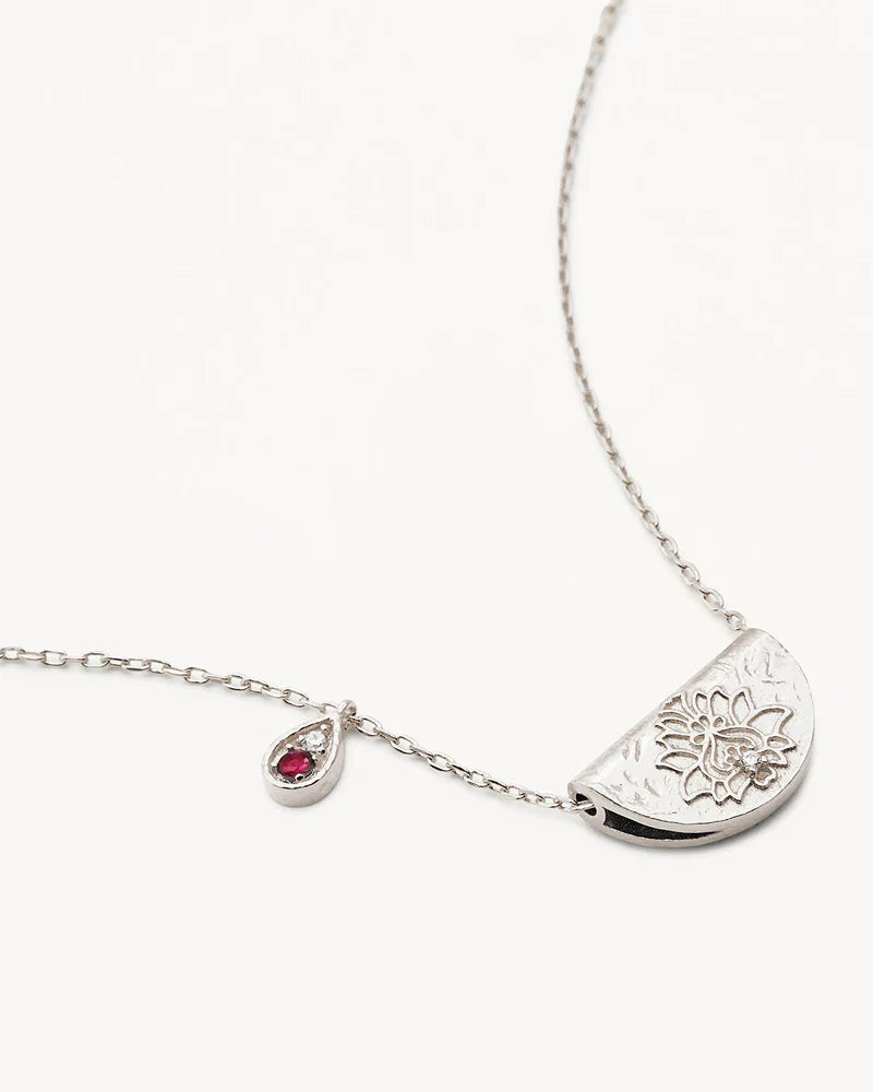 BY CHARLOTTE - Lotus July Birthstone Necklace in Sterling Silver