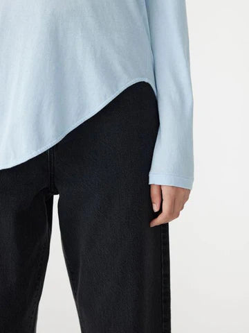 BASSIKE Slouch Long Sleeve Top Pale Blue