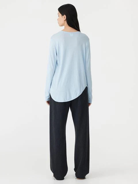 BASSIKE Slouch Long Sleeve Top Pale Blue