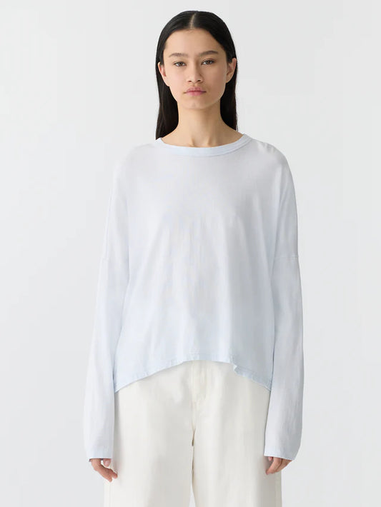 BASSIKE Slouch Circle Long Sleeve t-shirt- salt blue