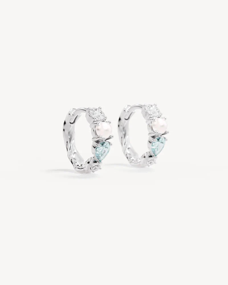 BY CHARLOTTE - Breathe in Stillness Hoops in Sterling Silver
