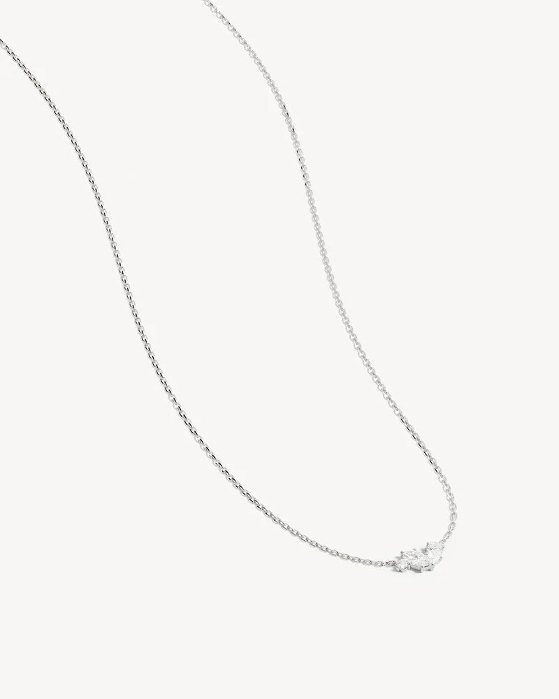 BY CHARLOTTE - Crystal Wings Necklace in Silver