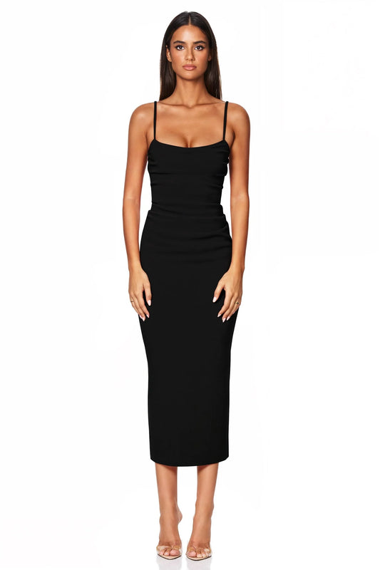 NOOKIE - Tucked Tease Midi Dress in Black